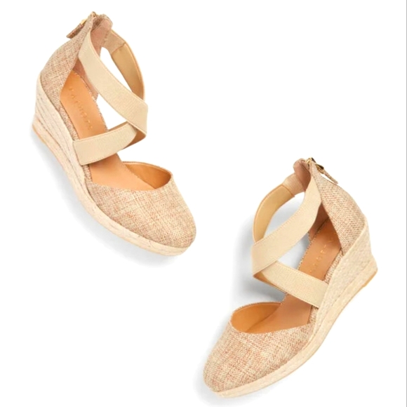 Talbots Shoes - Lyndsay D'orsay Espadrille Wedges, Linen; 7M, NWT